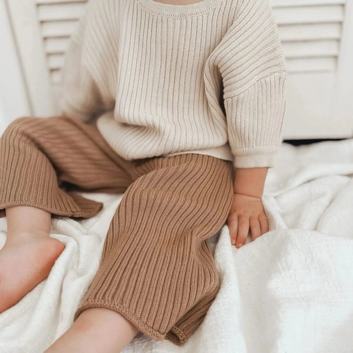 2 year old with Ribbed knit Cocoa pants